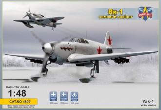 Scale model  Yak-1 Soviet fighter on skis